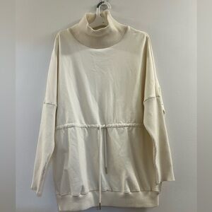 Varley Adelaine sweat drawcord top Ivory zz.